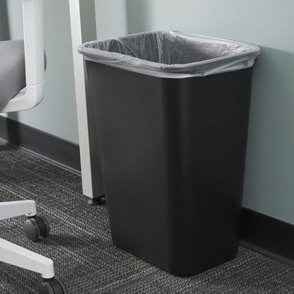 44-Quart Plastic Black Trash Can, 11-Gallon, Durable Garbage Bin - color: Black, size: Single-Bin