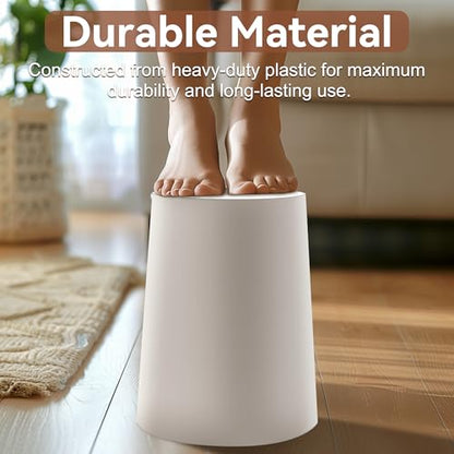 Soddeph 2.5 Gallon Trash Can,Plastic Garbage Recycling Bin,Waste Trash Bin,Round Container Bin Wastebasket forOffice,Home,Bathroom,Kitchen (White, 1 Pack) - color: White
