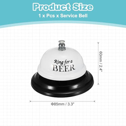 PATIKIL Desk Bell, 3.3" Service Call Bell Ringing, Beer, Black White - color: Black White(beer)