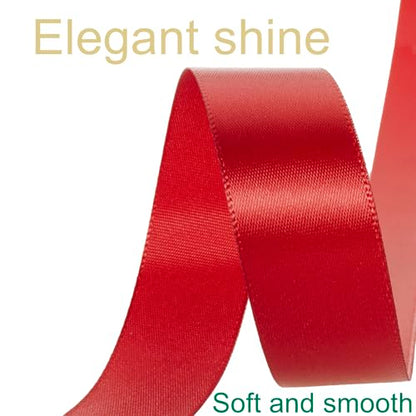 1 Inch Red Ribbon 50Yards – Perfect for Gift Wrapping - color: Red, size: 1"