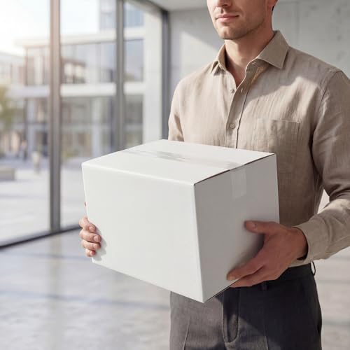 CRUGLA 12x10x10 Shipping Boxes 10 Pack, White Packing Mailing Boxes - size: 12x10x10 Inch 10 Pack