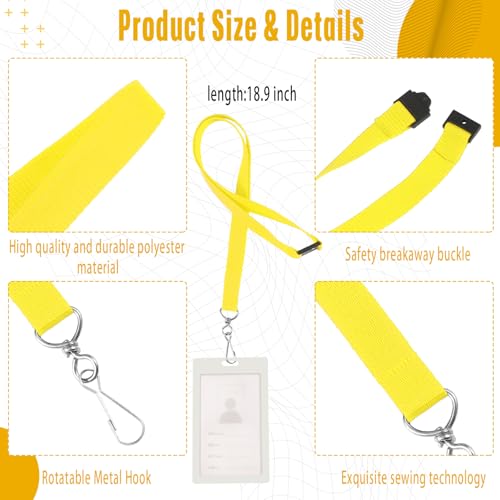 Patelai 120 Pcs Breakaway Lanyards with J Hook, Yellow - color: Yellow