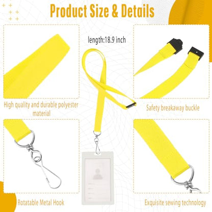Patelai 120 Pcs Breakaway Lanyards with J Hook, Yellow - color: Yellow