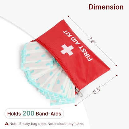 Empty First Aid Pouch Durable for Building Your Own Kit (2Pack) - color: Red, Pack of 2