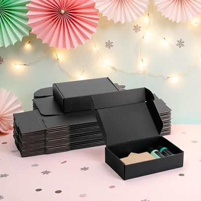 8x5x2 inch Black Shipping Boxes for Small Business- Set of 25 - color: Black, size: 8x5x2 Inch