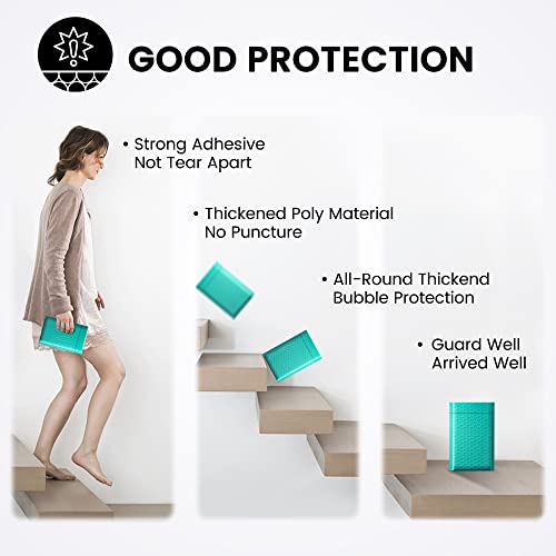 Fuxury Teal Bubble Mailers Bulk 4x8" 4000 Pack, Waterproof Padded Envelopes - color: Teal, size: 4×8" 4000PC