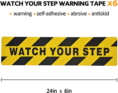 ONTWIE 6 Pack Watch Your Step Sticker, 6in x 24in Watch Your Step Sign - size: 6" x 24" / 6 pieces