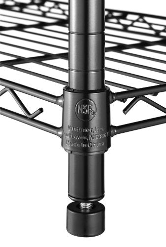 Whitmor 3 Tier Shelving Unit, Metal Shelving, Adjustable Wire Shelving - color: Black, size: 3-TIER,36"L x 14"W x 36"H