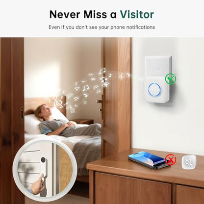 Wireless Doorbell Chime - Compatible with Google Nest Doorbell (Wired, 2nd Gen& 3rd Gen) and Google Nest Doorbell (Battery) with Wired Transmitter (1 Video Doorbell Extender 1 Receiver）