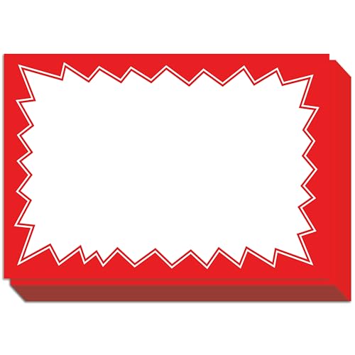 Sale Signs for Retail Stores,Yard Sale, Garage Sale 50pcs, 4.5" x 6.5" - color: Red, size: 4.5" x 6.5"