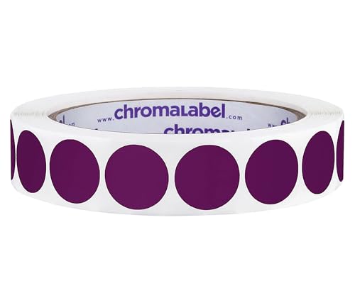 ChromaLabel Purple Dot Stickers, 3/4 Inch Removable, 1000/Roll - color: Purple, size: 3/4"