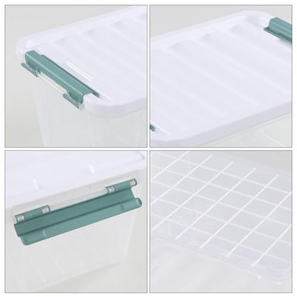 Zopnny 20 Quart Clear Latching Container Box, Plastic Storage Bin with Latching Lid, 6 Packs - size: 20 Quart
