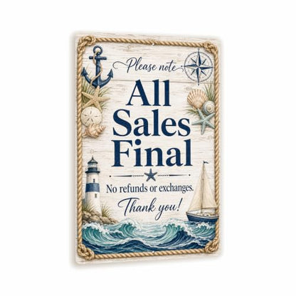 All Sales Final Coastal Business Sign - style: All Sales Final
