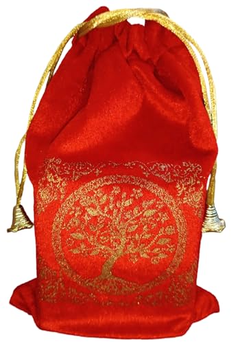 Indian Consigners Soft Velvet Pouch for Tarot, Altar, Rune, Gift, Crystal, jewelry Wrap Bags for Precious, Sacred and Spiritial Items (Bright Red) - color: Bright Red