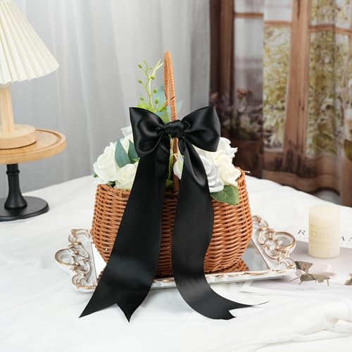 Black Double-Faced Satin Ribbon, 3 Inch x 10 Yards - color: Black