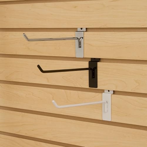 Econoco Slatwall Deluxe Hooks, 96 Pack, Black, 1in - color: Black, size: 1" Length