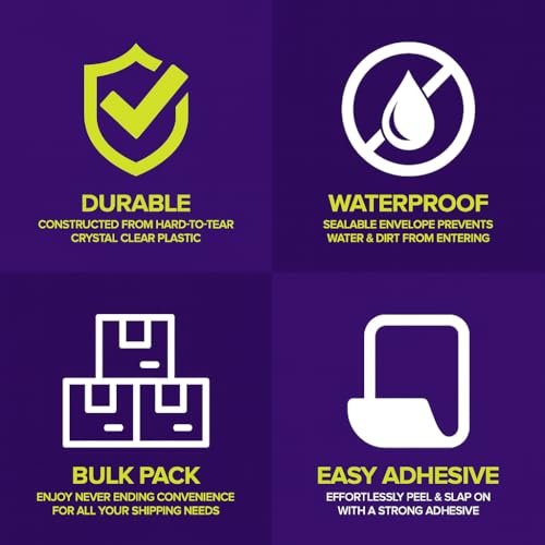 Packing List Enclosed Envelopes – 4.5" x 5.5" Short Side Opening – Self-Adhesive Clear or Printed Options – Multiple Pack Sizes (Print - PLE, 500) - style: Print - PLE
