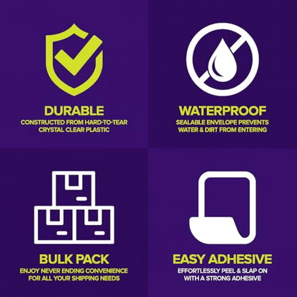 Packing List Enclosed Envelopes – 4.5" x 5.5" Short Side Opening – Self-Adhesive Clear or Printed Options – Multiple Pack Sizes (Print - PLE, 500) - style: Print - PLE