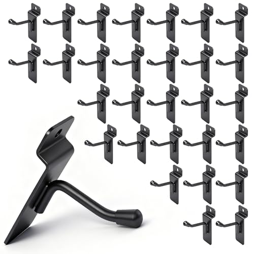 30 Pack r-Shaped Slatwall Hooks, 2 Inch Heavy Duty Slat Wall Hanger, Slatwall Accessories Display Hooks for Garage, Retail Store, Kitchen, Craft Room - size: 2.1 Inch