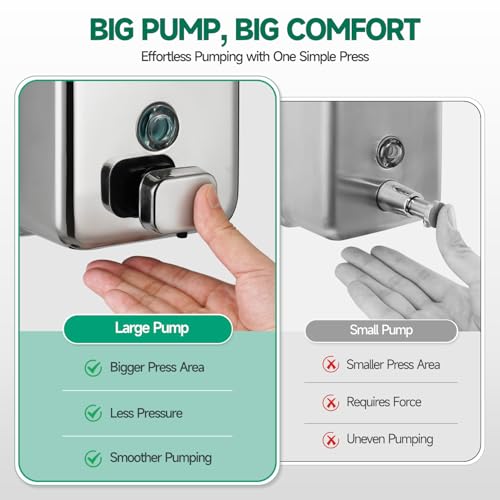 anydry Commercial Soap Dispenser Wall Mounted 37oz Brushed Stainless Steel - color: Polished