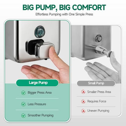 anydry Commercial Soap Dispenser Wall Mounted 37oz Brushed Stainless Steel - color: Polished