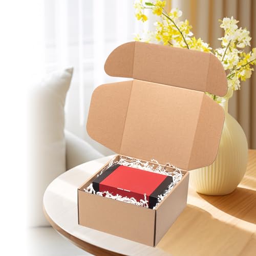 Wowxyz 8x8x4" Shipping Boxes 25 Pack Corrugated Cardboard Brown Box - size: 8x8x4"