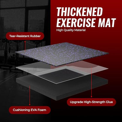 SUPERJARE 0.79'' Extra-Thick 12 Pcs 48 Sq Ft Exercise Equipment Mats - color: Black/Purple, size: 12 Tiles (48 Sq Ft)