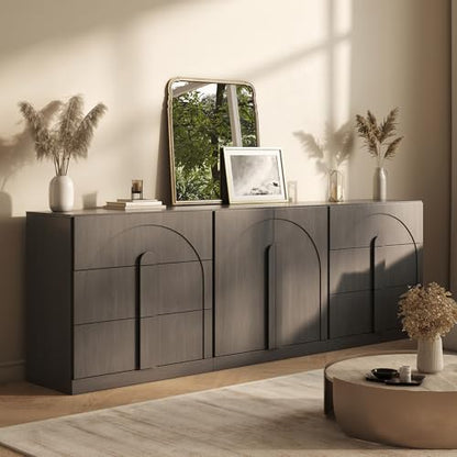 BELLEZE Bijou 3-Piece Modular Sideboard Buffet Cabinet - Camel - color: Bijou Camel Bcc