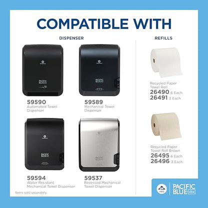 Pacific Blue Ultra 8" High-Capacity Automated Touchless Paper Towel Dispenser by GP PRO (Georgia-Pacific); Black; 59590; 12.9" W x 9" D x 16" H; 1 Dispenser - style: Automated dispenser