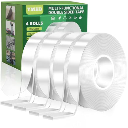 4 Rolls Double Sided Tape Heavy Duty, Nano Tape Double Sided Mounting Tape