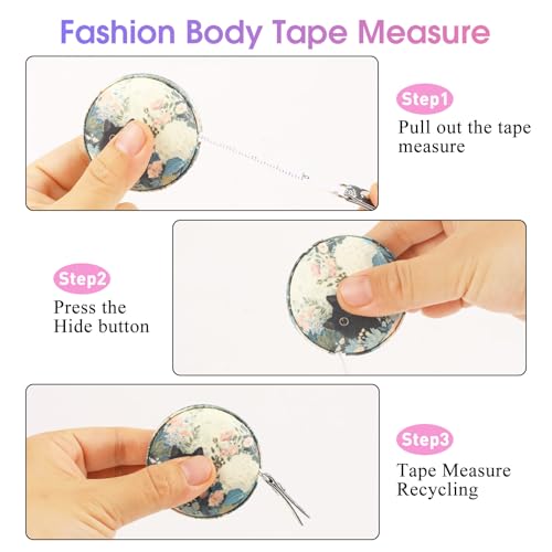 Retractable Mini Leather Tape Measure, Auto Retract Black Cat - color: Black Cat