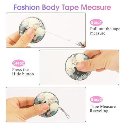 Retractable Mini Leather Tape Measure, Auto Retract Black Cat - color: Black Cat