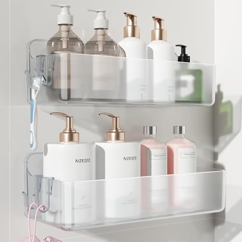 Nieifi Adhesive Shower Shelves, Clear, 2 Pieces - color: A-Clear, size: 2 pieces