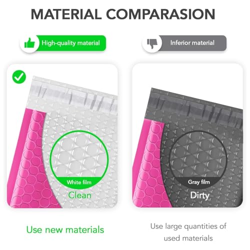 Fuxury Bubble Mailers Bulk 6x10" 600 Pack Pink Thick Padded Envelopes - color: Pink, size: 6×10" 600PC
