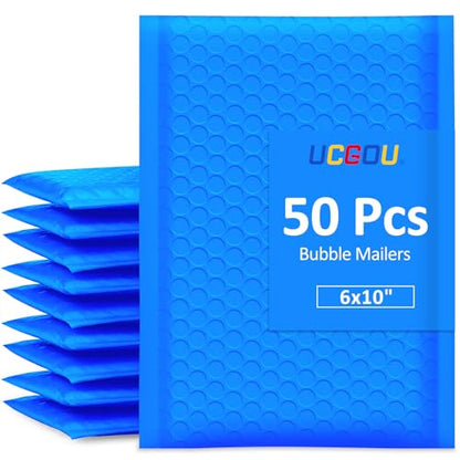 UCGOU Bubble Mailers 6x10" Blue Usable Size 6x9" Padded Envelopes 50 Pack - color: Blue, size: 6x10" 50PC