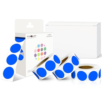 Color-Coded Dot Sticker 1 inch Permanent Adhesive Round Labels Blue 4 Rolls - color: Blue, size: 4 Rolls-4000PCS