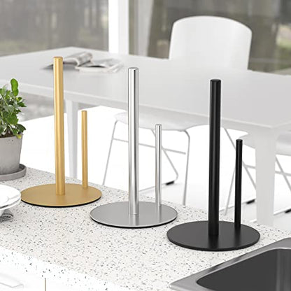 Paper Towel Holder Gold Stainless Steel Kitchen Countertop Roll Organizer - color: Gold