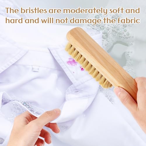 3 Pcs Wood Laundry Stain Brush Stain Remover Brushes with Boar Bristle Small Stain Brush for Clothes for Scrubbing Stains from Furniture Fabric Leather(3 Pcs F) - style: 3 Pcs F