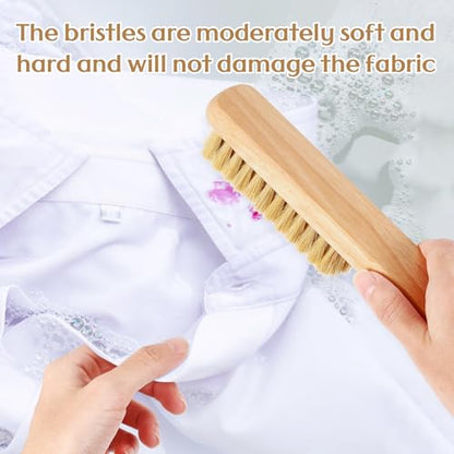 3 Pcs Wood Laundry Stain Brush Stain Remover Brushes with Boar Bristle Small Stain Brush for Clothes for Scrubbing Stains from Furniture Fabric Leather(3 Pcs F) - style: 3 Pcs F