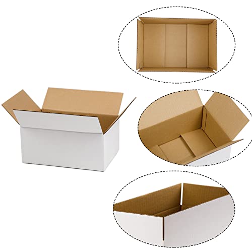 SUNLPH White Shipping Boxes 9x6x4 Inches Small Corrugated Cardboard Boxes, 25 Pack - size: 9 x 6 x 4
