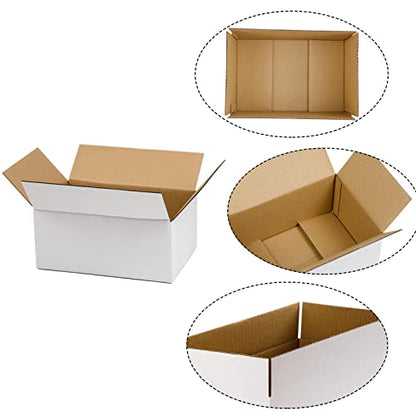 SUNLPH White Shipping Boxes 9x6x4 Inches Small Corrugated Cardboard Boxes, 25 Pack - size: 9 x 6 x 4
