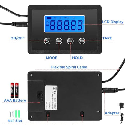 Shipping Scale, 400lb/50g Digital Postal Scale, Weight Scale for Packages/Luggage/Postage/Mail/Small Business/Warehouse, Battery & Adapter Included