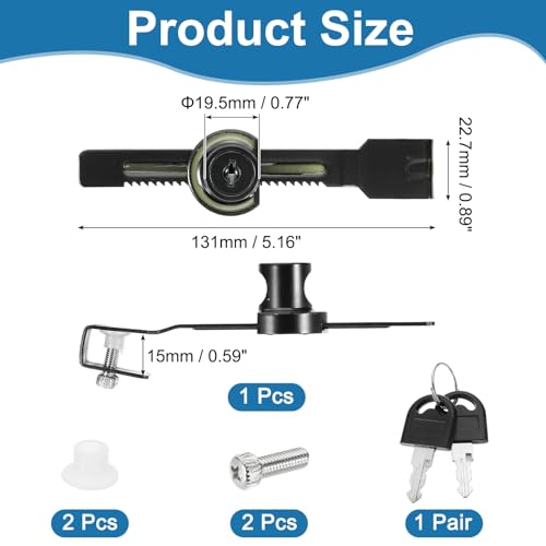 0.6" Luminous Sliding Glass Door Ratchet Lock Fit 0.2-0.39" Black - color: Black, size: 0.6"