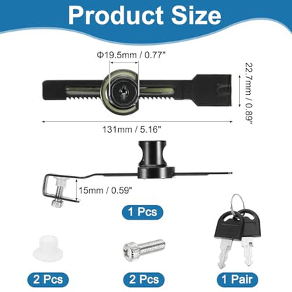 0.6" Luminous Sliding Glass Door Ratchet Lock Fit 0.2-0.39" Black - color: Black, size: 0.6"