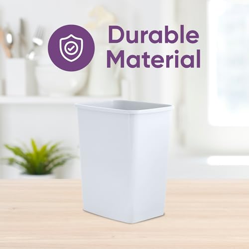 Superio 1.25 Gal Mini Plastic Trash Can, Small Waste Bin for Countertop, Desk, Vanity, Bathroom 5 Quart (2, White) - color: 2, White, size: 1.25 Gallon