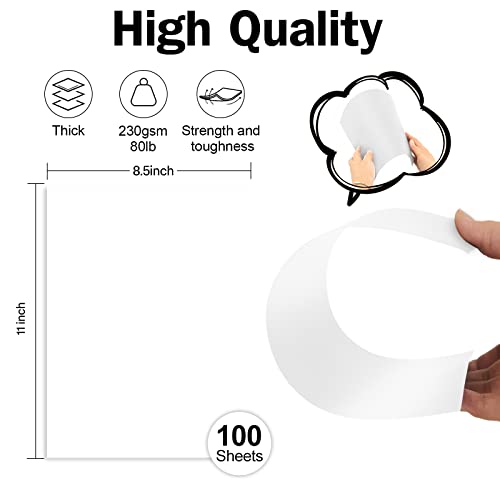 100 Sheets Goefun White Cardstock 8.5 x 11 Certificate Paper (Pack of 10) - color: white-100pack, size: 8.5x11 (Pack of 10)