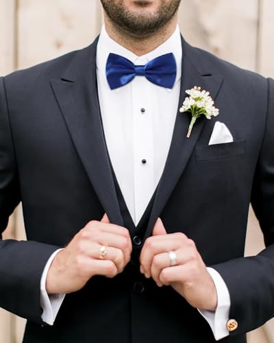 AWAYTR Bow Ties for Men - Pre-Tied Adjustable Tuxedo Style for Wedding - color: Royal Blue