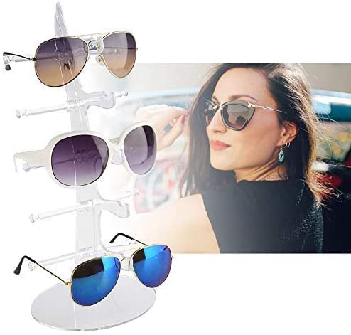 Acrylic Eyeglasses Frame Riser Display Stand Sunglasses Rack Sunglasses Rack Holder Acrylic Eyewear Display Stand Holder(5 Frames for Each Holder) - color: White