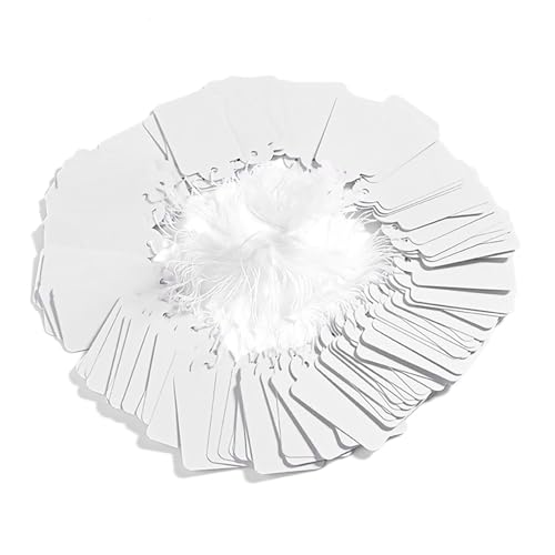 1.38 x 0.87 inch Price Tags with Strings Attached, White Marking Merchandise Hang Tags Labels, 1000Pcs
