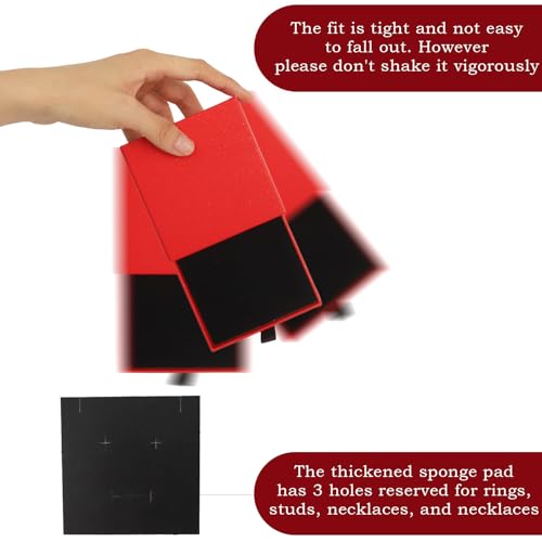 Nsmykhg Jewelry Gift Box Velvet-Lined,12 Pack Compact Drawer Style for Earrings & Rings, Necklace & Bracelet Organizer, 3.93x3.93x1.65 Inches, Stackable Elegant Jewelry Display & Storage Box (Red) - color: Red